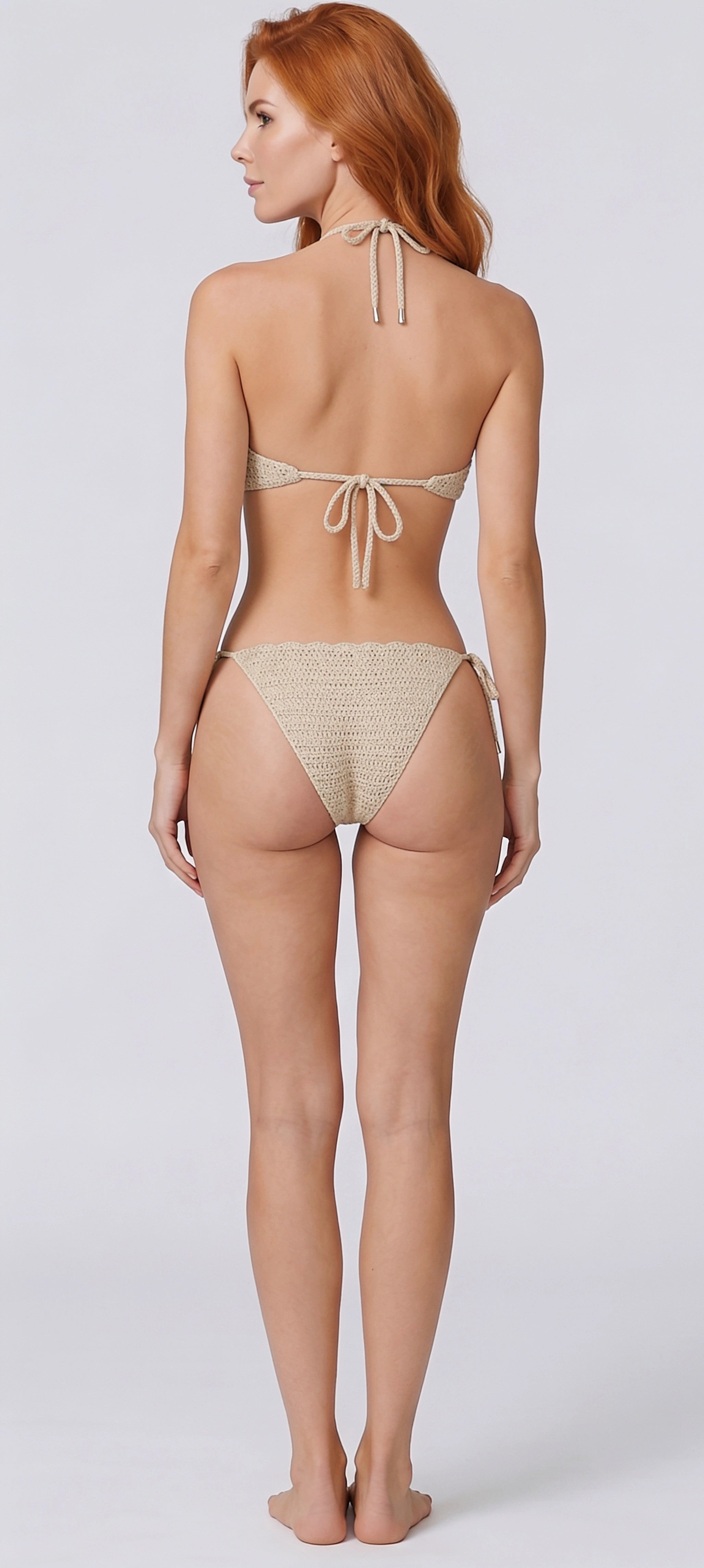 El Örgüsü Bikini Takım | Çiçek Detaylı İpli | Kişiye Özel